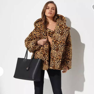 Norma Kamali Leopard Print sleeping bag coat